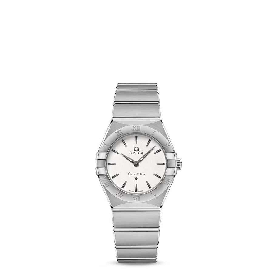 Đồng Hồ Omega Constellation Quartz 28 mm Nữ Trắng Xám